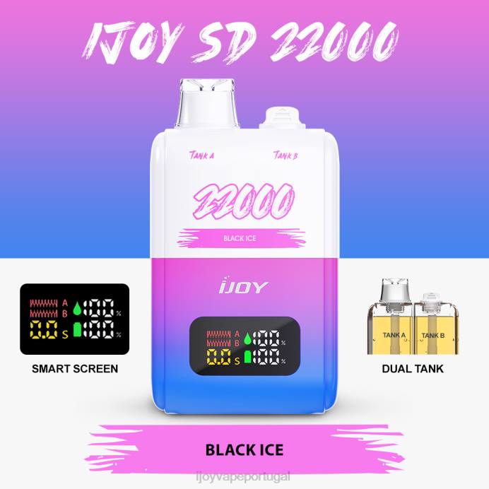 iJOY Bar Sabores | iJOY SD 22000 descartável TLVJ148 gelo preto