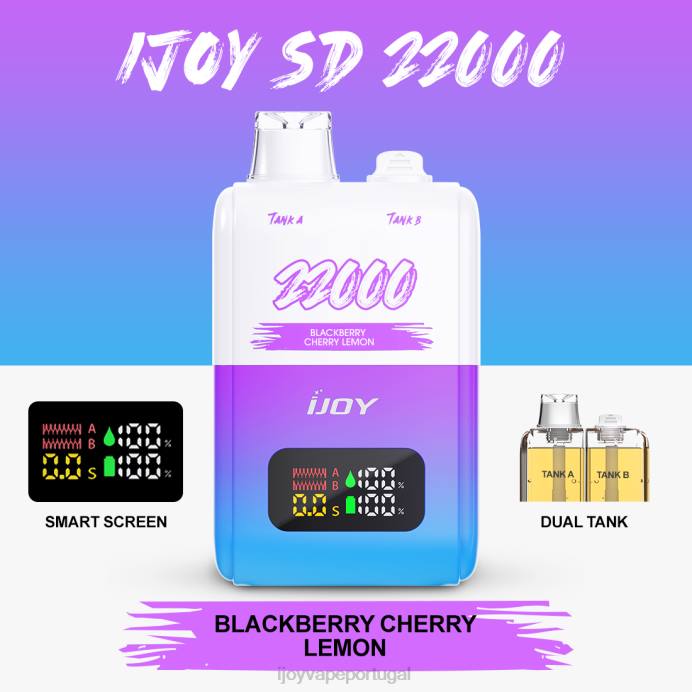 iJOY Vape Sabores | iJOY SD 22000 descartável TLVJ147 amora cereja limão