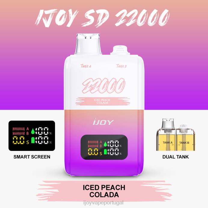 iJOY Vapes Online | iJOY SD 22000 descartável TLVJ155 colada gelada de pêssego